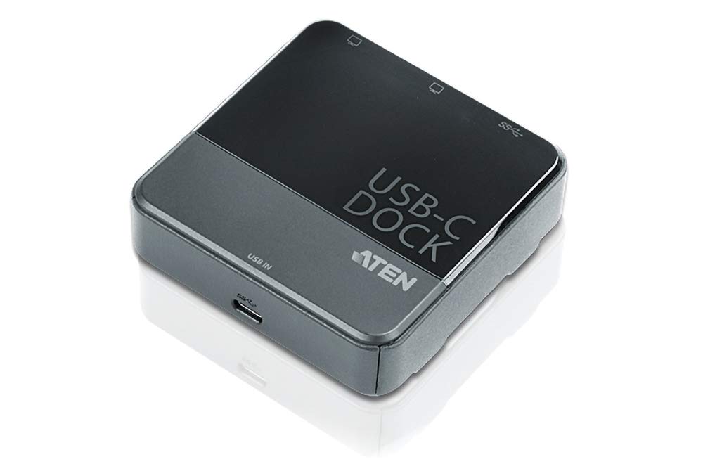 ATEN USB-C Thunderbolt 3 Dual-DisplayPort Mini Docking Station UH3231, up to 4K (1920 x 1080, 5 Gbps) compatible Windows®, OS X®, Android and iPad Pro, for workspace & travel, UK