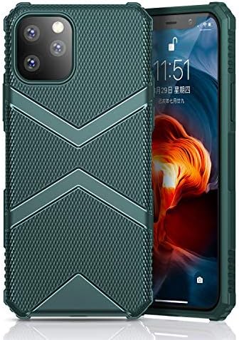 MSVII Tough Armor Designed for iPhone 11 Pro Max Case, 6.5 Inch Matte Finish Shockproof Bumper TPU Full Protective Cover for iPhone 11 Pro Max (DarkGreen)
