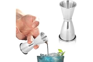 Agatige Cocktail Jigger, 45ml/30ml Bar Jigger Japanese Double Sided Jigger Stainless Steel Bar Measuring Cup 1Oz to 1.5Oz Alc