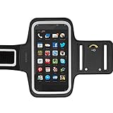 KHOMO Amazon Fire Phone Armband Case - Black Sweat Proof Sport Armband + Key Holder for Amazon Fire Phone