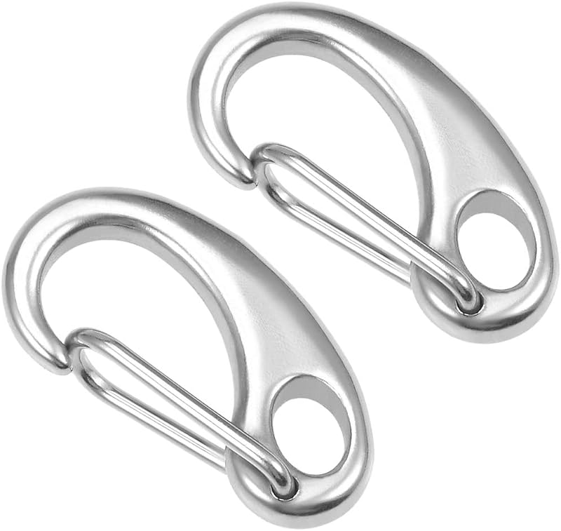 sourcing map Spring Gate Snap Hooks 30mm 304 Stainless Steel DIY Keychain Craft