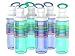 Zak Designs HydraTrak 24oz Water Bottle with Spill-proof Gulp Lid - Track Water Consumption, Magenta-Aqua