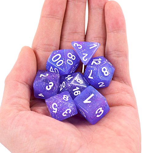 image for Polyhedral 7-Die Dice Set Galaxy Dnd Gaming Dice for Dungeons and Drag
