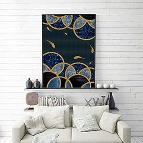 Framed Canvas Home Artwork Decoration Golden Abstract Style Canvas Wall Art for Living Room, Bedroom - 16x24 inches