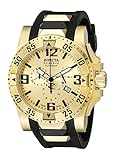 Invicta Men's 6267 Reserve Collection Chronograph Excursion Edition Gold-Plated Watch with Black Band