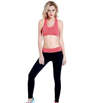 Ropa Yoga Mujer Kit Top Bra Leggins Pantalon Set Mallas ...