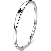 Kingray Jewelry Stainless Steel Heart Shaped Wedding Band Promise Statement Stackable Ring