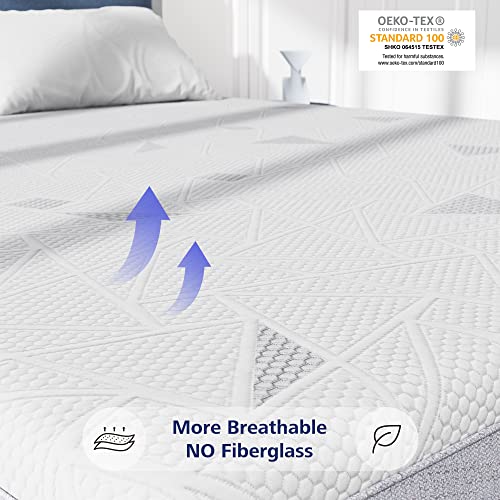 Kescas 12 Inch Spring Hybrid Twin Mattress Bamboo Charcoal Cooling Gel Memory Foam, Moisture