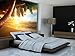 Sandy Beach at Sunset wall decoration – Paradise/ Palm Trees/ Ocean Mural-Beach Motiv – XXL wallpaper by GREAT ART 82.7 Inch x 55 Inch