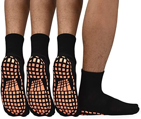 ELUTONG Men Non Slip Sticky Grips Socks Pairs Tile Wood Floors