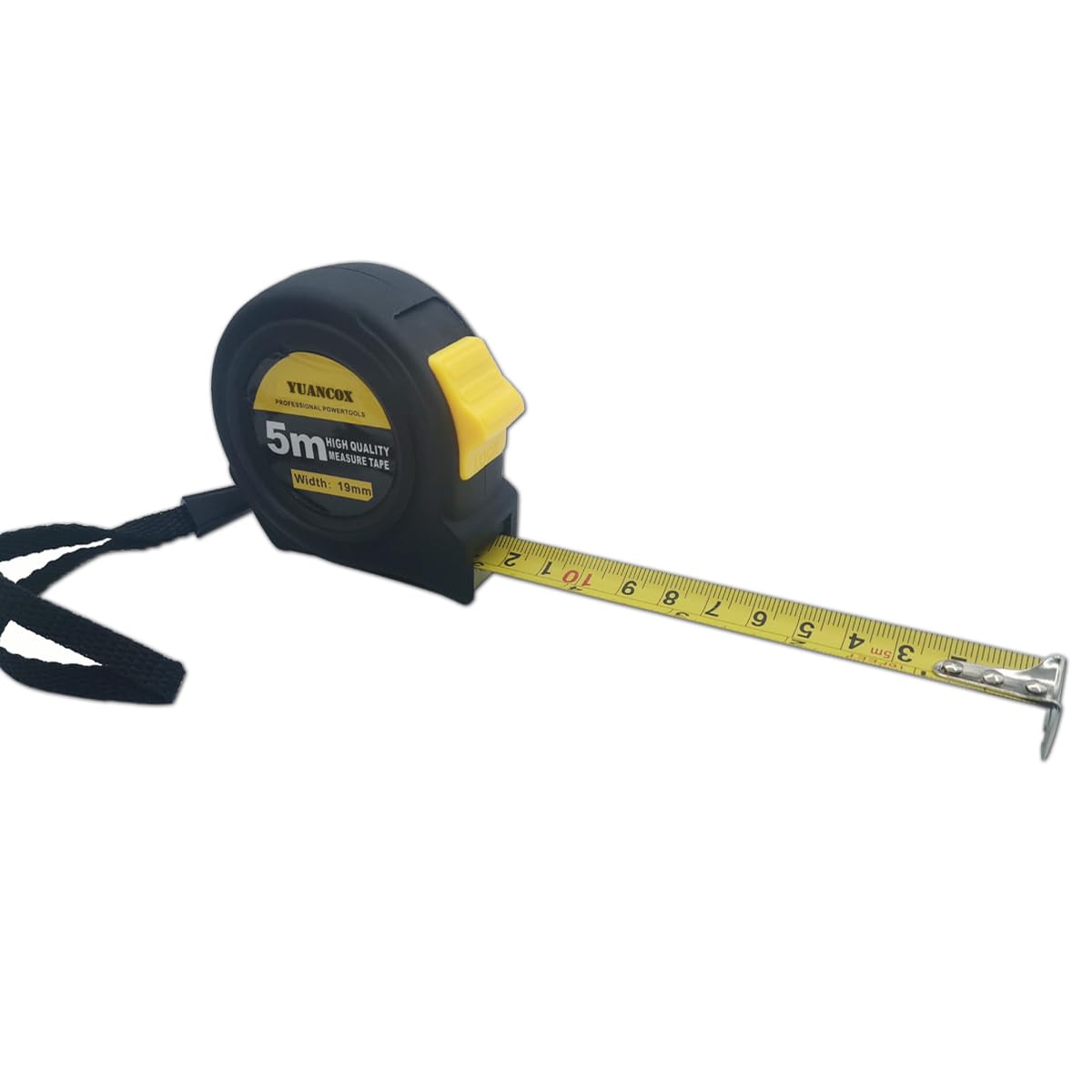 YUANCOX Steel Tape Measure Imperial and Metric Measurement 10m/33ft, 7.5m/25ft, 5m/16ft, 3m/10ft Stainless Steel Thickened Tape Telescopic Box (Black, 5m /16ft)