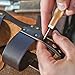 Premium Leather Sewing Kit - 31 Pieces Including Leather Swatches, Awl, Needles, Waxed Thread, Trencher, etc. Makes a Great Gift