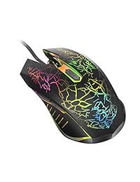 BENGOO Gaming Mouse Wired, USB Optical Computer Mice with RGB Backlit, 4 Adjustable DPI Up to 2400, Ergonomic Gamer Laptop PC Mouse with 6 Programmable Buttons for Windows 7 8 10 XP Vista Linux -Black