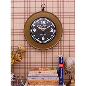 Home Sparkle Wall Clock Mild Steel (Golden)