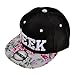 ZLYC Women Geek Word Embroidered Floral Flat Bill Snapback Hat Adjustable Baseball Cap, White