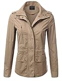 JJ Perfection Women's Casual Lightweight Anorak Army Utility Hoodie Jacket