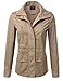 JJ Perfection Women's Casual Lightweight Anorak Army Utility Hoodie Jacket
