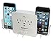 Tenergy 3 AC Outlet Wall Mount 1200 Joules Surge Protector w/ 2.4A Dual USB Charging Port & Retractable Phone Holder for Smartphones - Perfect for Home & Office - UL Listed