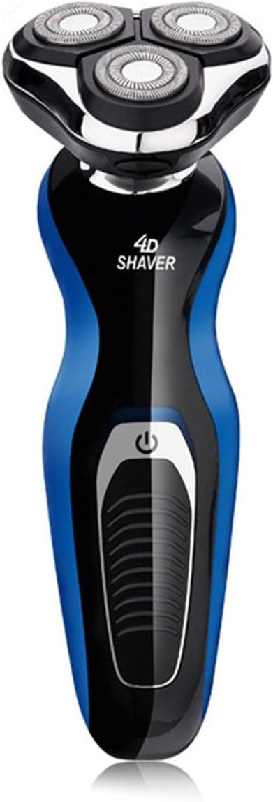4D Full-Body Washable Rotary Shaver Three Floating Head Electric Razor Beard Shaving Machine Rechargeable Trimmer for Men(Color:Blue)