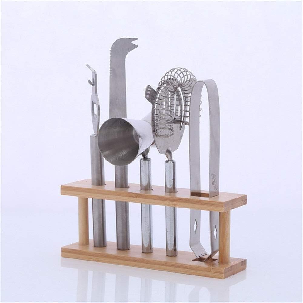 ANXI Cocktail Making Set Barware Sets Bar Set Cocktail Shaker Set With Bamboo Stand Home Bartending Kit With Bar Tools For Drink Mixing Cocktail Shaker (Color : Free size, Size : Multi-colored)