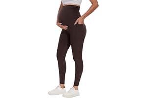 UBCUTE Women's Maternity Leggings Over The Belly-High Waisted Pregancy Yoga Pants Workout Active with Pockets
