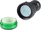 sourcing map 24V Green LED Indicator Light 22mm Panel Mount for Electrical view 3