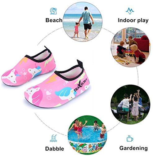 Vivay Toddler Kids Water Shoes Quick Drying Swim Beach Shoes Aqua Socks for Boys & Girls
