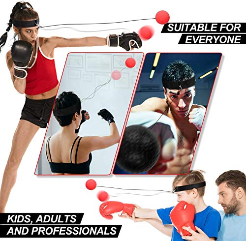 Boxing Reflex Ball Head Fight Ball Reflex on String Portable Boxing Training Ball Boxing Equipment with Headband for Training, Hand-Eye Coordination and Fitness