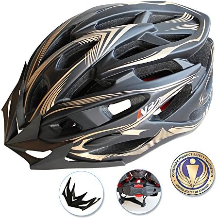Cycling Bike Helmet,Adjustable Lightweight Mountain Road Bicycle Helmet with Removable Visor and Liner,CPSC Safety Certified for Adult Men Women and Teen Boys &amp; Girls
