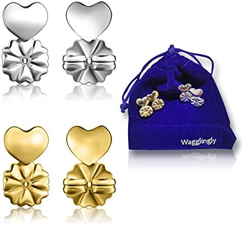 Earing Backs Lifters Secure Your Earrings and Lift Up - No More Droopy Earrings - 1 Pair Gold Filled - Includes Blue Velvet Gift Bag