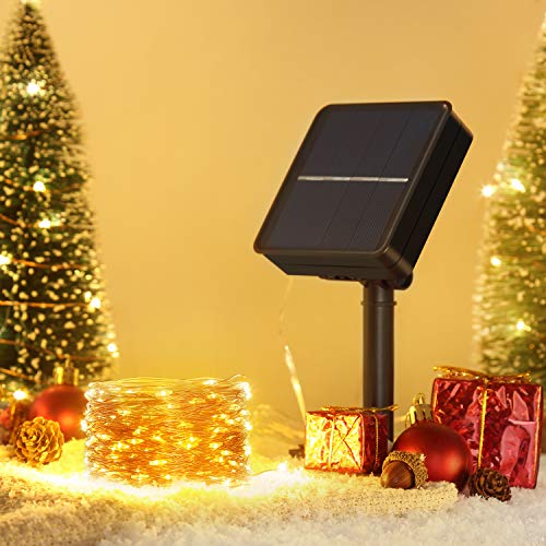 AMIR Guirnaldas Luces Exterior Solar, 22M 200 LED Cadena de Luces, 8
