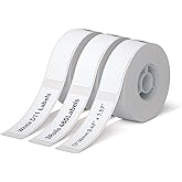 NIIMBOT D11 Label Maker Tape Adhesive White Label Paper 0.47" X 1.57" (12 X 40mm) 155 Labels/Roll, Compatible for NIIMBOT D11 D110 Printer, Thermal Paper Black on White, 3-Roll
