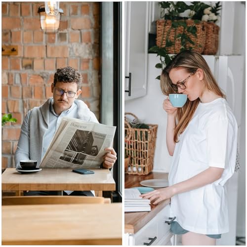 2 Pack Blue Light Blocking Glasses for Women and Men, Clear Frame Square Eyeglasses with Anti-Eyestrain Lenses, Lightweight Glasses for Computer, Reading, Gaming, TV and Phone Use