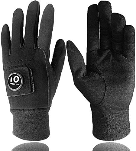 AXKAL Winter Golf Gloves Men With Ball Marker Warm Grip Performance Value Pair, Mens Golf Mittens Glove Ladies Durable Cold Weather Windproof Waterproof Fit Size M ML Large XL (Small)