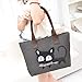 Jiyaru Women Canvas Tote Purse Handbag Cat Tote Shoulder Bag Casual Bag Black