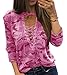 X-Future Women's Camo Long/Short Sleeve Deep V-Neck Lace up Sexy T-Shirt Top