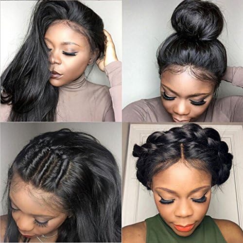 Pre Plucked 360 Lace Frontal Closure with Bundles Brazilian Virgin Hair Straight with Closure 360 Lace Frontal with Bundle (12 12 with 10 Free Part)