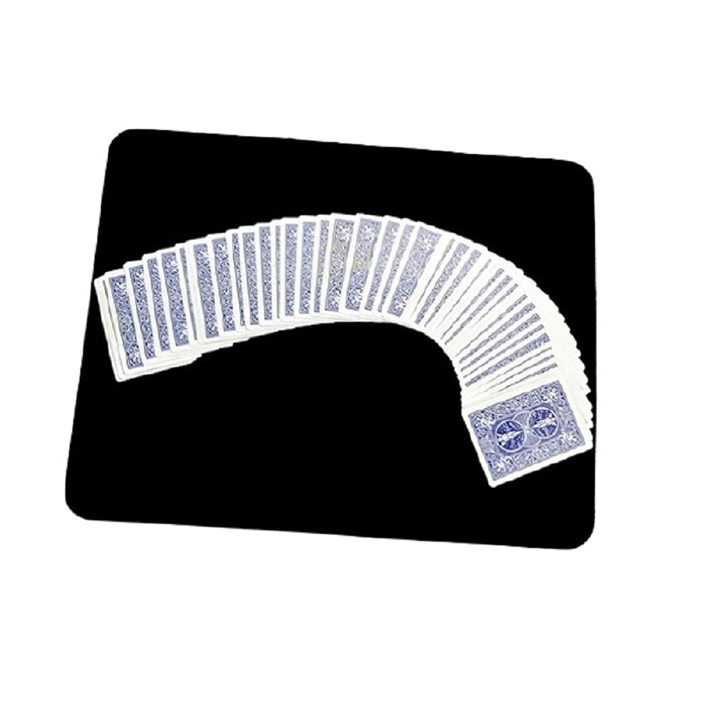 MilesMagic Magician’s Card Mat for Playing Cards, Poker, Coins Routines, Gimmicks and Magic Trick Close Up Performances | Made of Velvet, Soft and Light (Black)