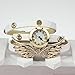 2014 Susenstore Vintage Leather Strap Angel Wings Rivet Bracelet Watches Wristwatch (White)