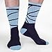 ChalkTalkSPORTS Basketball Performance Crew Socks - Black & Carolina Blue - Adult Mid-Calf Socks