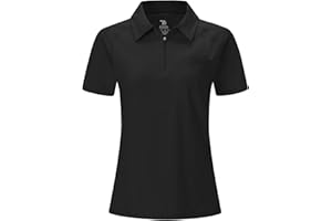 BGOWATU Women's Short Sleeve Golf Polo Shirts 1/4 Zip Tennis Tops Collared T-Shirts UV Protection Quick Dry