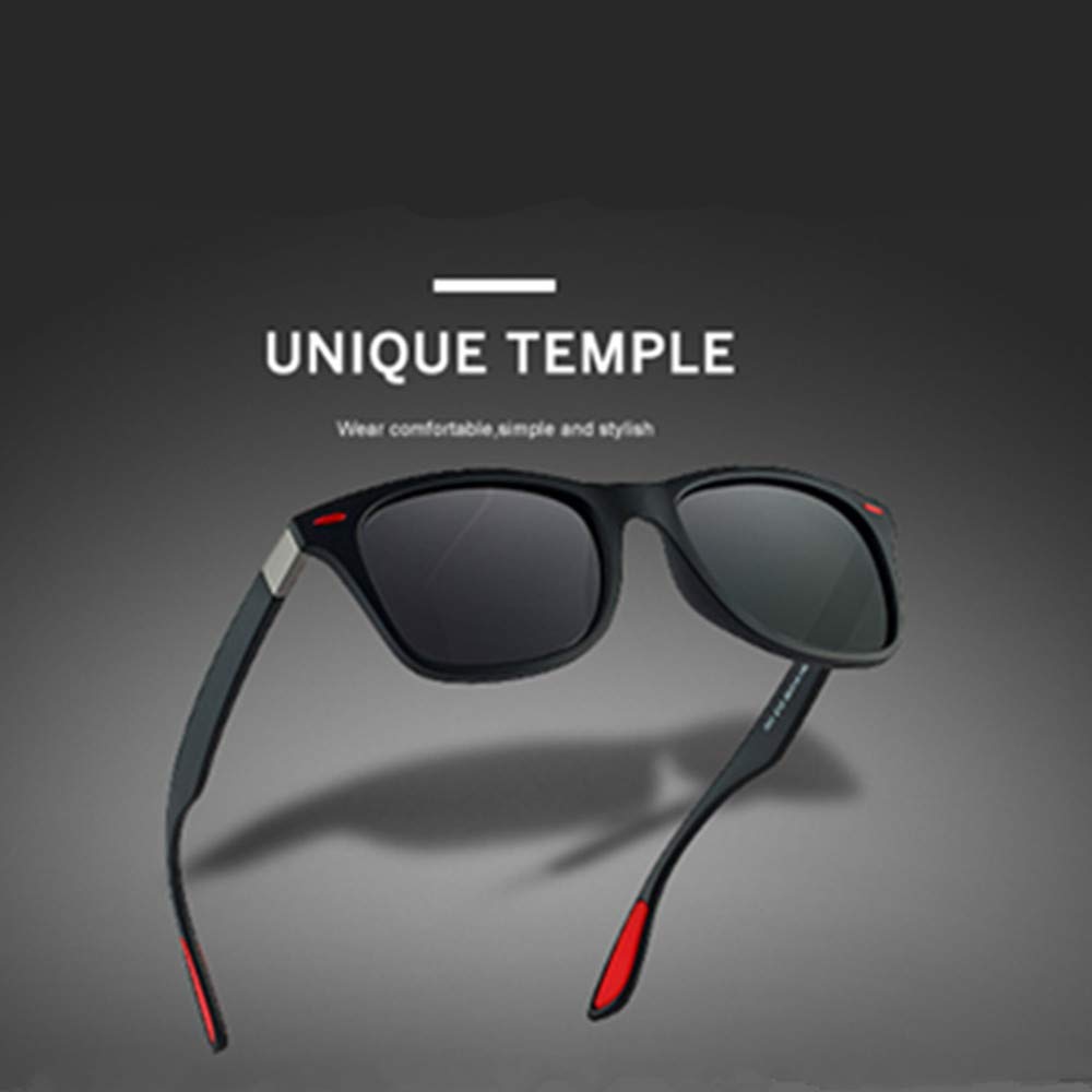 Lunettes de Soleil polarisées Homme Femme/Sports Eyewear réfléchissantes avec Sports de Plein air d\'été Conduite pêche Alpinisme Lunettes de Soleil Hommes (Black Grey)