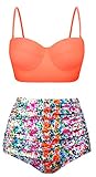 Aixy Women Vintage Swimsuits Bikinis Bathing Suits Retro High Waisted Polka Underwired