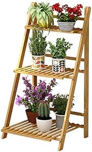 Flores estantes Planta De Soporte 3 Niveles Escalera Plegable