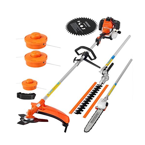 Gardebruk Benzin Motorsense GBMT520 2 PS Tragegurt 5 in 1 Multitool 1m Verlängerung Heckenschere verstellbar…