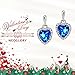 Neoglory Blue Love Heart Crystal Drop Earrings Rhinestone Platinum Plated Women Jewelry Bridesmaid Women