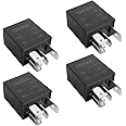5 Pin 12V 30A Relay Multi-Purpose Automotive Relay Heavy Duty Standard Relay for Car Motor, Auto Replacement Accessories, Pack of 4