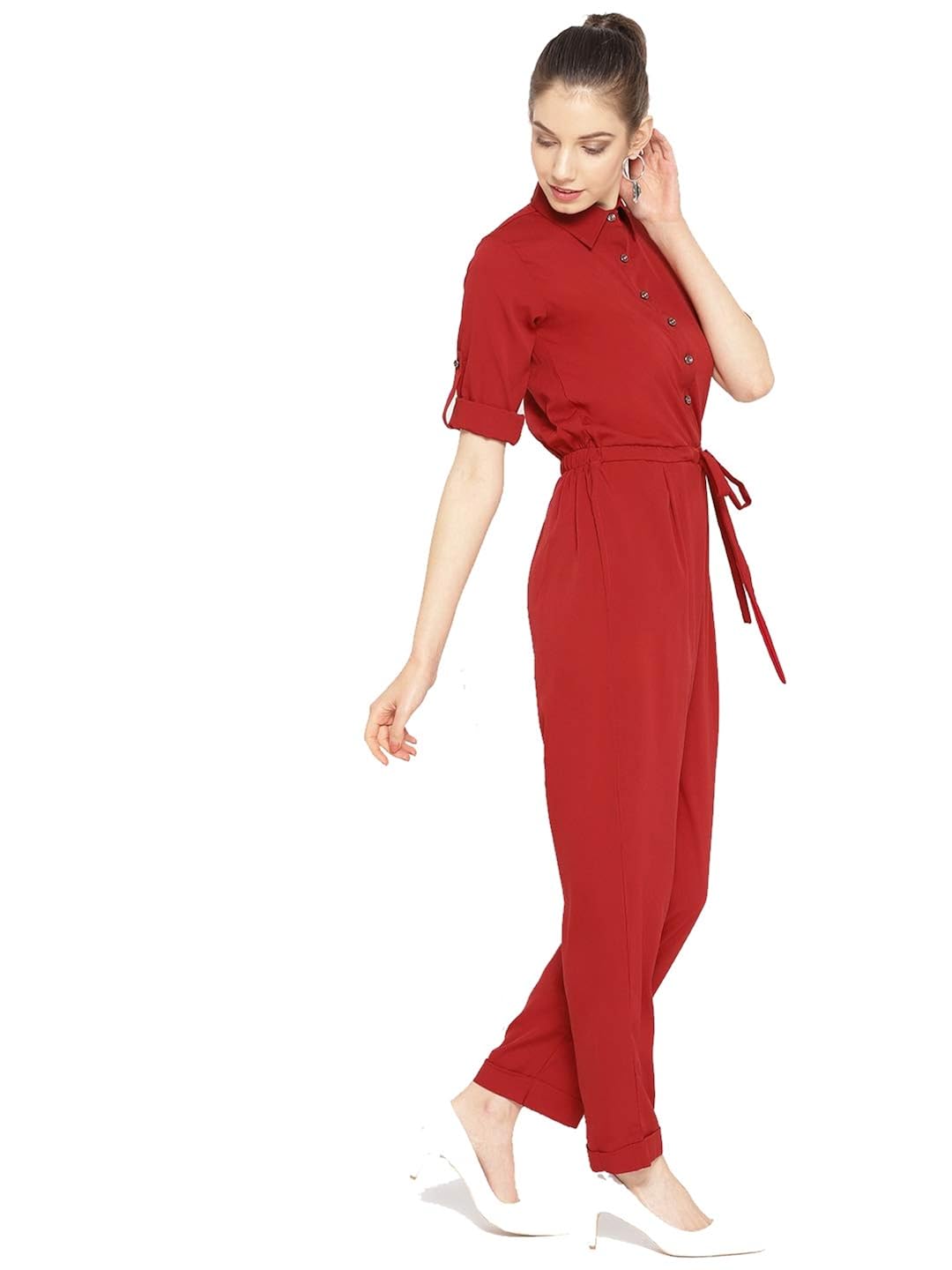 cottinfab solid women's jumpsuit