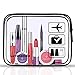 Lermende TSA Approved Clear Travel Toiletry Bag Holiday Cosmetic Bag PVC Makeup Bags (Black 4 Set)