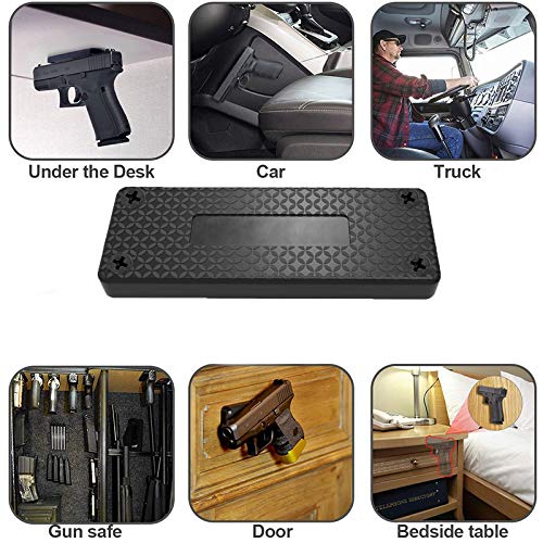 Piggy-G 2Pack Magnetic Gun Mount & Holster for Vehicle and Home - 43lb Car Holster Concealed Carry Holster for Handgun Pistol Revolver Magazine in Truck, Vehicle, Wall, Vault, Bed,Bedside - Thumbnail 4